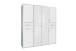 Drehtürenschrank >Danzig< in WEISS + GLAS WEISS - 180x208x58cm (BxHxT)