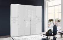 Drehtürenschrank >Danzig< in WEISS + GLAS...