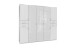 Drehtürenschrank >Danzig< in WEISS + GLAS WEISS - 225x208x58cm (BxHxT)