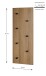 Wandgarderobe >37142< in eiche, schwarz, MDF, Metall - 80x30x5cm (BxHxT)