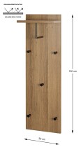Wandgarderobe >37148< in eiche, schwarz, MDF,...