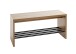 Schuhbank >37149< in eiche, schwarz, MDF, Metall - 80x40x30cm (BxHxT)