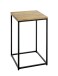 Beistelltisch >37335< in eiche, schwarz, Massivholz, Metall - 35x60x35cm (BxHxT)