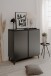 Kommode >Bertrix< in Schiefer dunkel / anthrazit - 88x92x40cm (BxHxT)