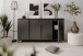 Sideboard >Bertrix< in Schiefer dunkel / anthrazit - 177x92x40cm (BxHxT)