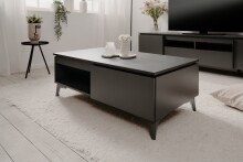 Couchtisch >Bertrix< in Schiefer dunkel / anthrazit - 100x40x55cm (BxHxT)
