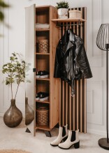 Kompaktgarderobe >Medan< in Dekor Artisan Oak / anthrazit - 80x190x37cm (BxHxT)