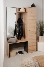 Kompaktgarderobe >Medan< in Dekor Artisan Oak / anthrazit - 122x190x37cm (BxHxT)