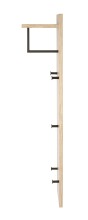 Wandgarderobe >37448< in eiche, schwarz, MDF, Metall - 30x100x20cm (BxHxT)
