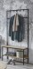 Garderobe >37461< in eiche, schwarz, MDF, Metall - 80x180x35cm (BxHxT)