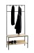 Garderobe >37461< in eiche, schwarz, MDF, Metall - 80x180x35cm (BxHxT)
