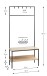 Garderobe >37461< in eiche, schwarz, MDF, Metall - 80x180x35cm (BxHxT)