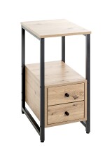 Beistelltisch >37479< in eiche, schwarz - 30x63x40cm (BxHxT)