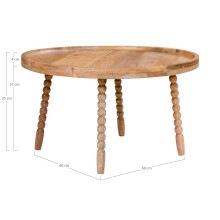 Couchtisch >Jammu< in Natur, Mango - 60x35x60cm (BxHxT)