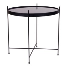 Beistelltisch >Venezia< in Schwarz, Glas -...