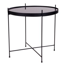Beistelltisch >Venezia< in Schwarz, Glas - 48x48x48cm (BxHxT)