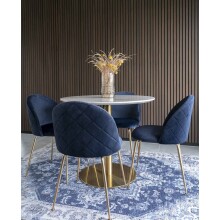 Esstisch >Bolzano< in Weiss, Marmor - 90x75x90cm...