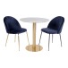 Esstisch >Bolzano< in Weiss, Marmor - 90x75x90cm (BxHxT)