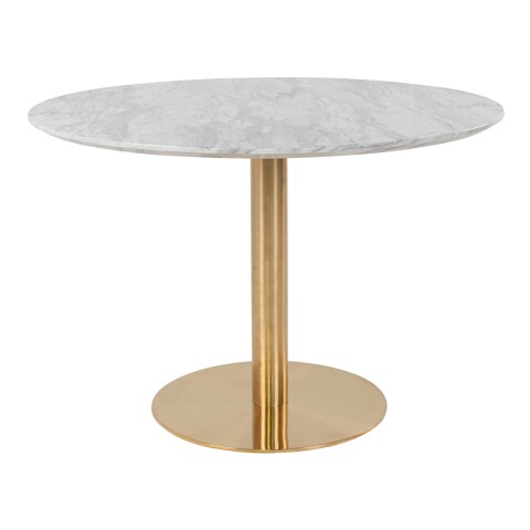 Esstisch >Bolzano< in Weiss, Marmor - 110x75x110cm (BxHxT)