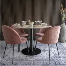 Esstisch >Bolzano< in Weiss, Marmor - 110x75x110cm (BxHxT)