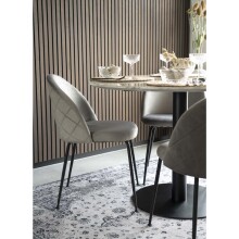 Esstisch >Bolzano< in Weiss, Marmor - 110x75x110cm (BxHxT)
