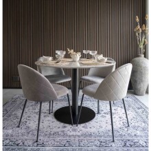 Esstisch >Bolzano< in Weiss, Marmor - 110x75x110cm (BxHxT)