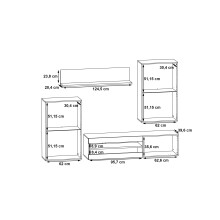 Wohnwand >Seikola < in braun,schwarz - 238,2x168,4x41,1cm (BxHxT)