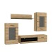 Wohnwand >Seikola < in braun,schwarz - 238,2x168,4x41,1cm (BxHxT)