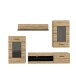 Wohnwand >Seikola < in braun,schwarz - 238,2x168,4x41,1cm (BxHxT)