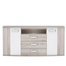 Hochkommode >Rondino < in beige,braun,weiß -...
