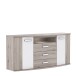 Hochkommode >Rondino < in beige,braun,weiß - 169,6x81,5x47,5cm (BxHxT)