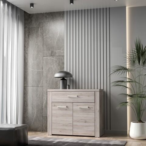Kommode >Portland< in beige,braun - 96,3x83,1x41,3cm (BxHxT)