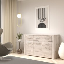 Kommode >Portland< in beige,braun - 136x83,1x41,3cm...