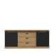 Kommode >Kaszimiro< in braun,schwarz - 213,4x88,2x52cm (BxHxT)