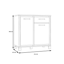 Kommode >Trondheim< in schwarz,braun - 91,4x91,2x41,5cm (BxHxT)