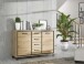 Kommode >Trondheim< in schwarz,braun - 138,4x91,2x41,5cm (BxHxT)