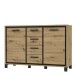 Kommode >Trondheim< in schwarz,braun - 138,4x91,2x41,5cm (BxHxT)