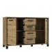 Kommode >Trondheim< in schwarz,braun - 138,4x91,2x41,5cm (BxHxT)