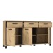 Kommode >Trondheim< in schwarz,braun - 178,4x94,1x41,5cm (BxHxT)