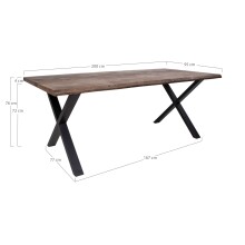 Esstisch >Toulon< in Natur, Eiche-Massiv - 95x75x200cm (BxHxT)
