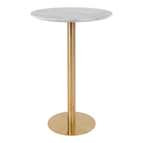 Bartisch >Bolzano< in Weiss, Eiche-Massiv - 70x105x70cm (BxHxT)