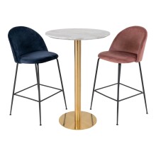Bartisch >Bolzano< in Weiss, Eiche-Massiv - 70x105x70cm (BxHxT)