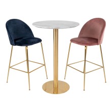 Bartisch >Bolzano< in Weiss, Eiche-Massiv - 70x105x70cm (BxHxT)