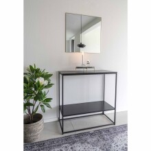 Spiegel >Jersey< in Messing, Stahl, Glas - 60x0,5x60cm (BxHxT)
