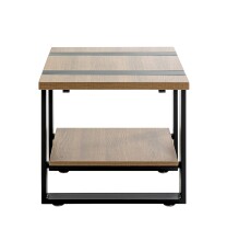 Beistelltisch >47177< in eiche, schwarz - 45x45x45cm (BxHxT)