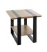 Beistelltisch >47177< in eiche, schwarz - 45x45x45cm (BxHxT)