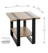 Beistelltisch >47177< in eiche, schwarz - 45x45x45cm (BxHxT)