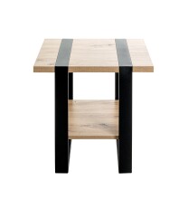 Beistelltisch >47477< in eiche, schwarz - 45x45x45cm (BxHxT)