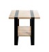 Beistelltisch >47477< in eiche, schwarz - 45x45x45cm (BxHxT)