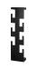Wandgarderobe >47506< in schwarz, Metall - 15x60x8cm (BxHxT)
